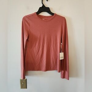 A.N.A long sleeve peach rib shirt size womens small nwt